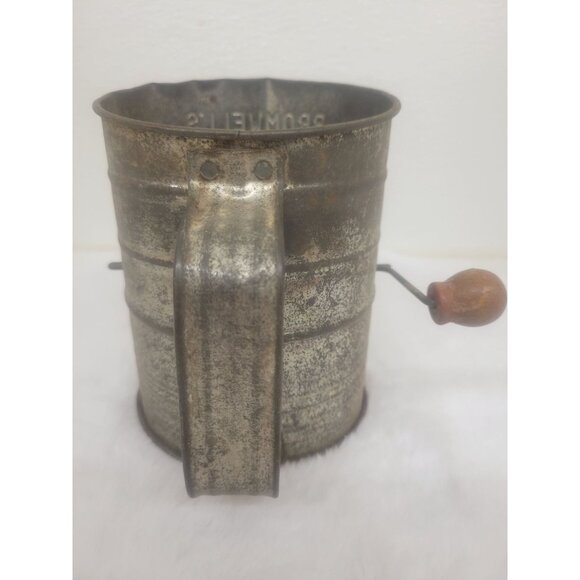 Vintage Bromwell's 3 Cup Flour Sifter Tin - Made in USA - Picture 3 of 9
